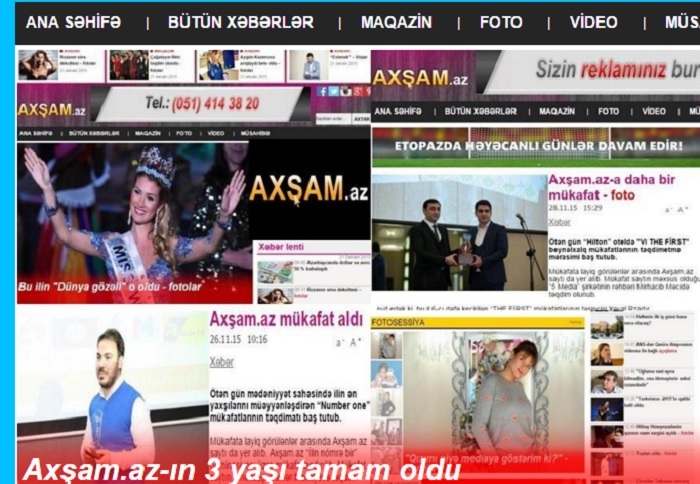 Axşam.az-ın 3 yaşı tamam oldu